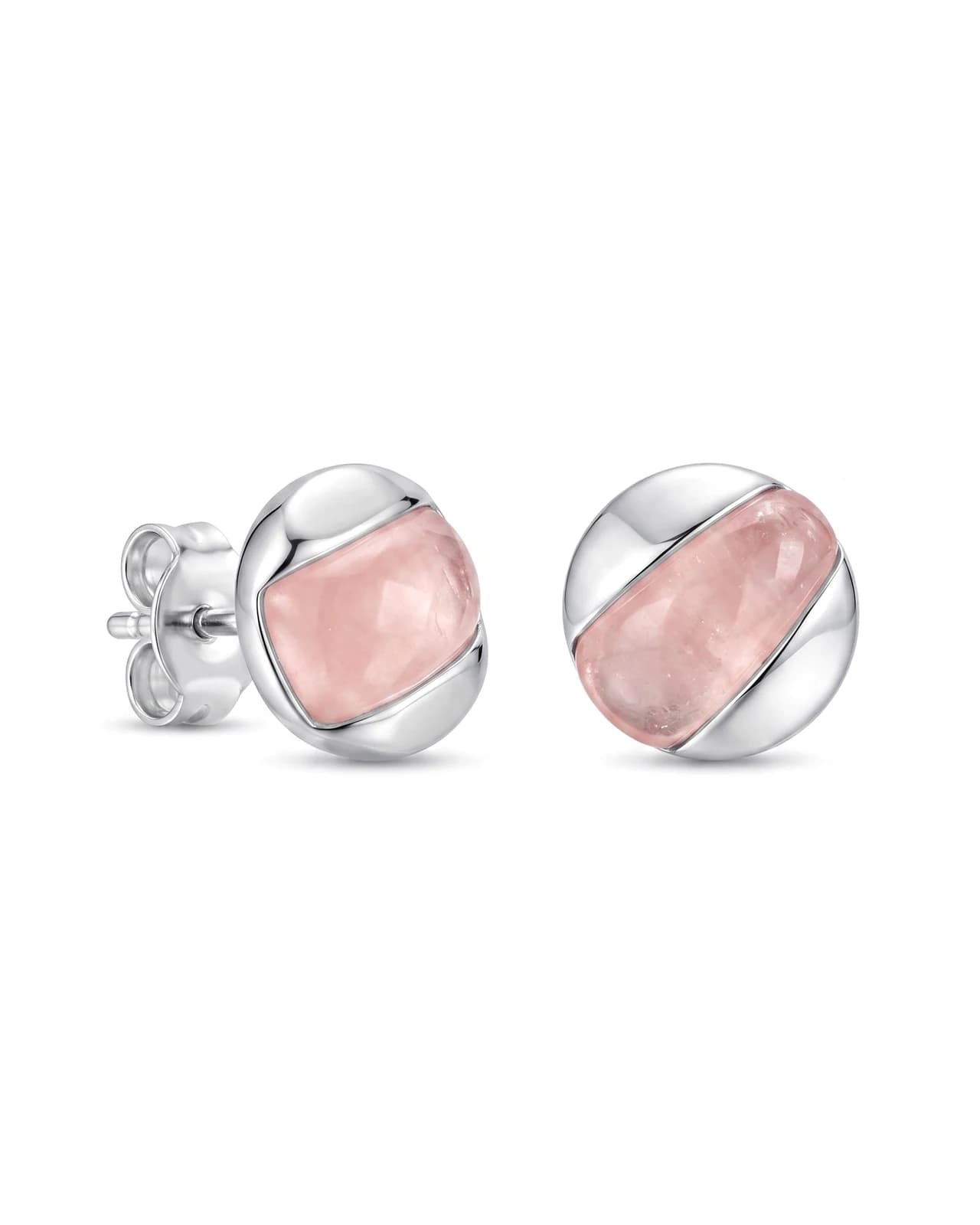 Elegantne ženske minđuše "Fin", ubodne mindjuše srednje veličine koje plene svojim jednostavnim šarmom. Srebrne minđuše sa roze kamenom u sredini, naglašavaju elegantnost i suptilnost.
