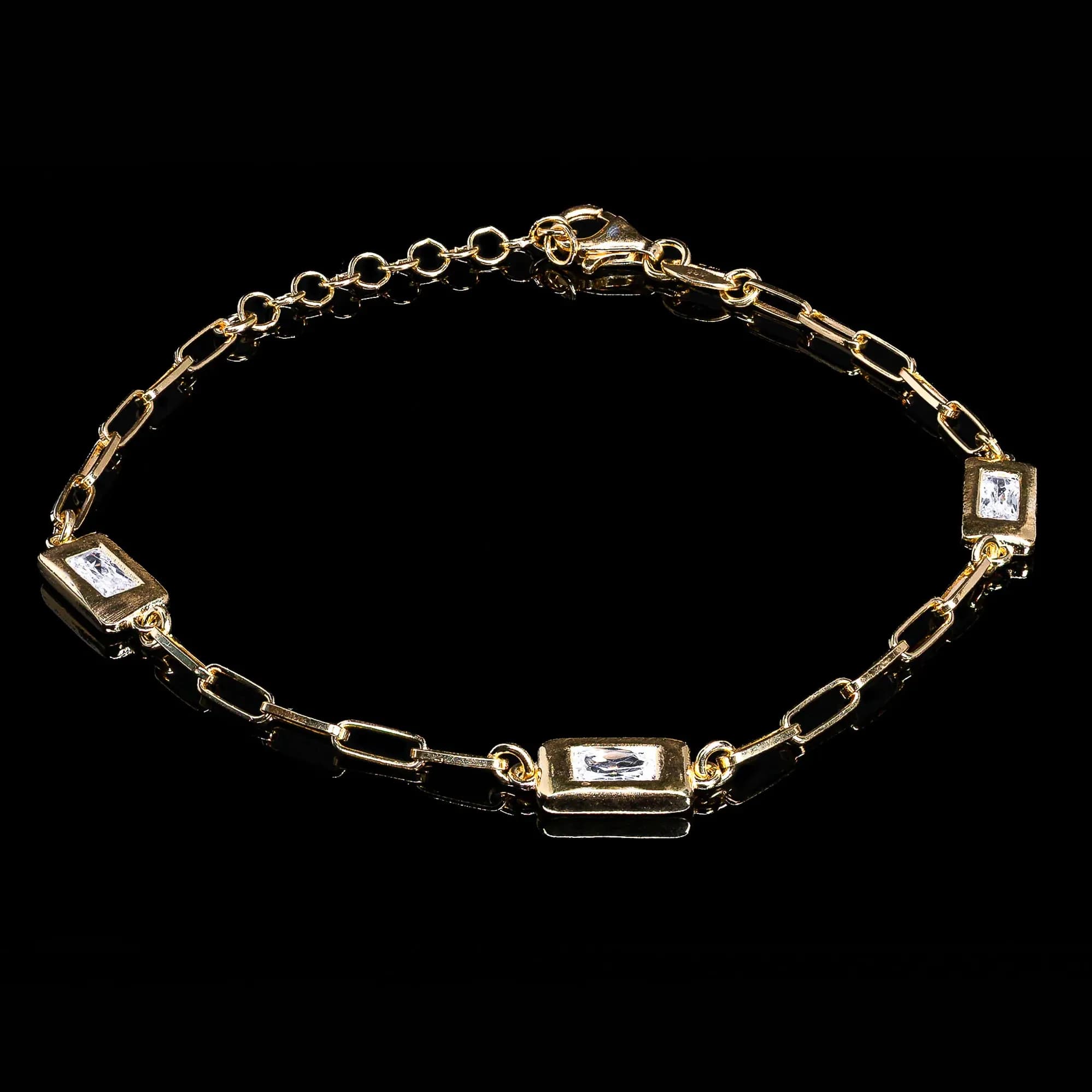 Srebrna pozlaćena narukvica Kleopatra Retro, 925 srebro i 14k pozlata, 17-20cm, elegantna za svaku priliku